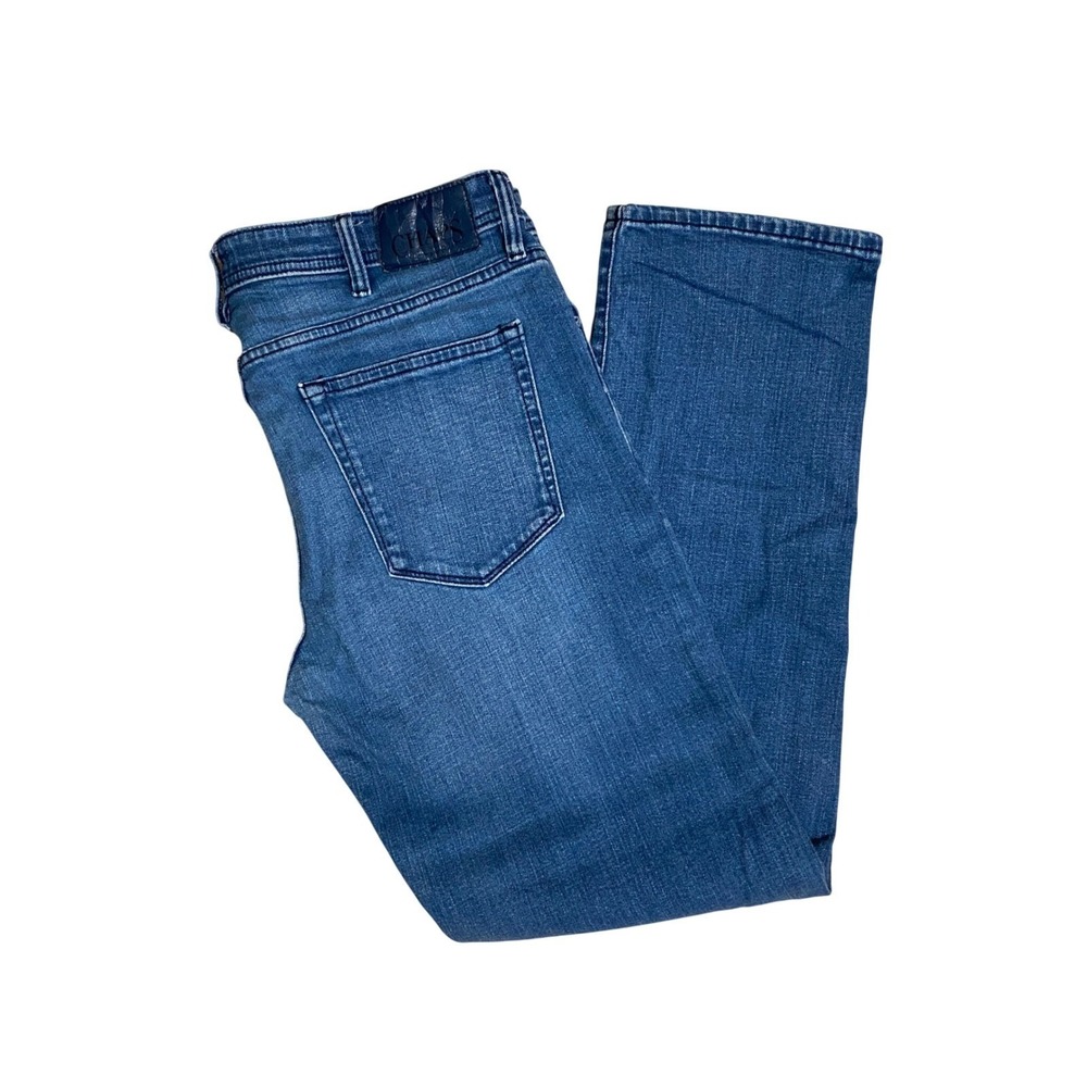 Chaps Jeans Mens Slim Straight Leg 36x32 Blue Stretch Denim Pants Medium Wash